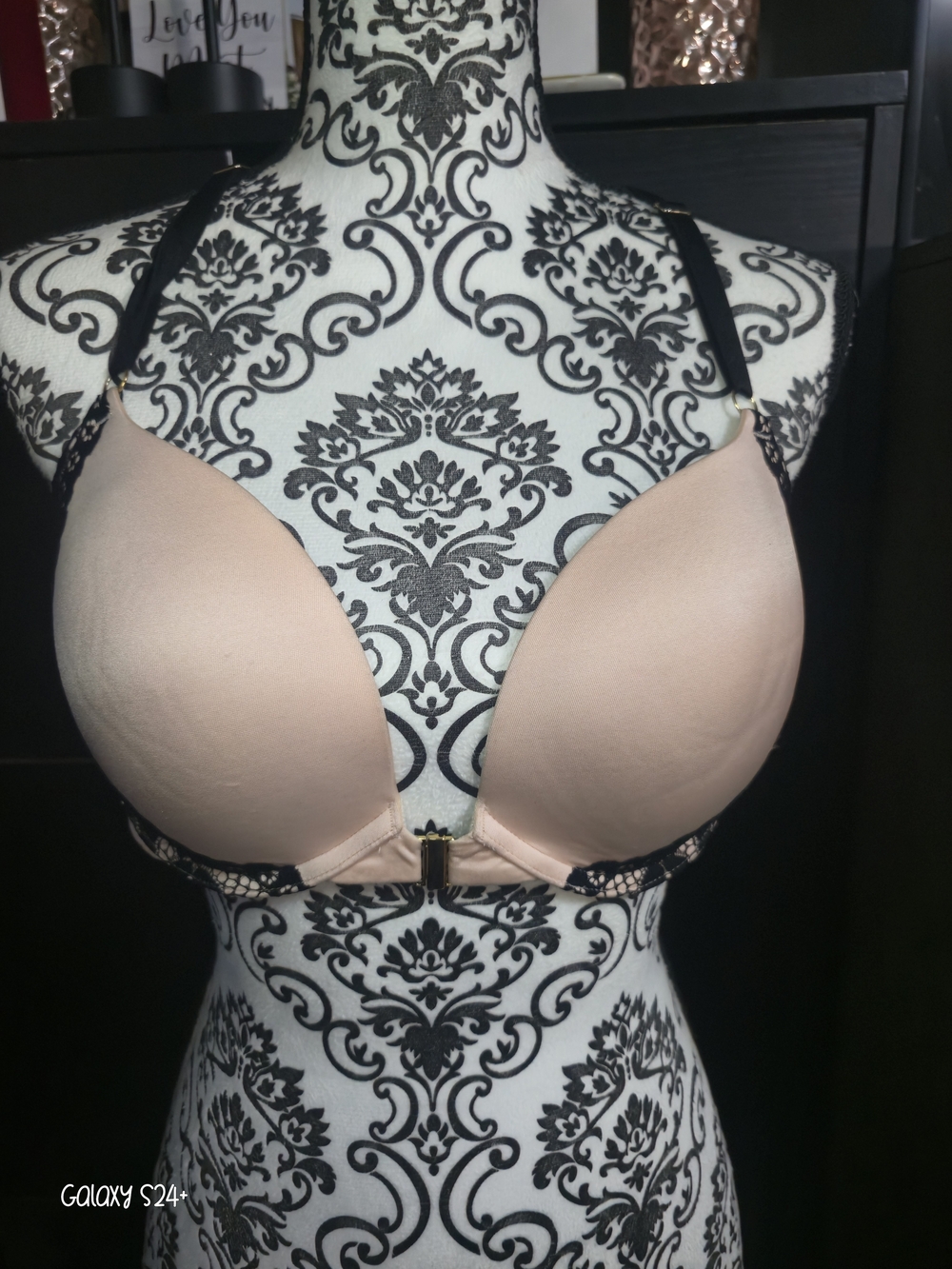 Victoria's Secret Nude and Black Lingerie Top